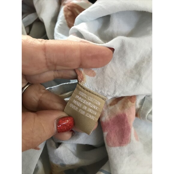 Plum Pretty Sugar Robe S Cotton Blue Floral Birds Long Sleeve Kimono Tie Short - Picture 6 of 9